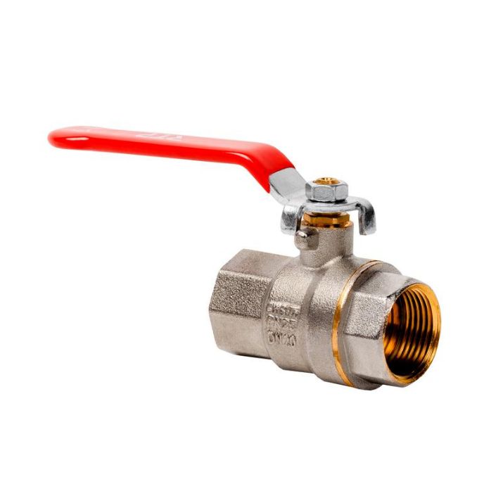 Изображение Кран шаровой ручка рычаг латунь внутр./внутр. резьба 3/4дюйм PN25 никель (инд. упак.) RTP 34890