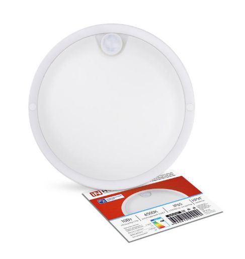 Изображение Светильник светодиодный СПП ИД-1065-КРУГ 10Вт 6500К IP65 900лм 140мм герметичный с инфракрасным датчиком IN HOME 4690612044040