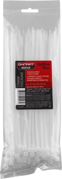 Изображение Хомут 90 297 OCT-036-200-100-WH (уп.100шт) ОНЛАЙТ 90297