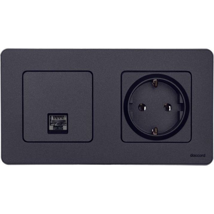 Изображение Розетка компьютерная Inspiria RJ45 кат.5E UTP антрацит Leg 673828