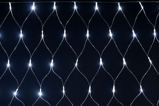 Изображение Гирлянда "Сеть" 1.5х1.5м 160LED бел. IP20 провод прозр. 230В с контроллером 8 режимов IEK LGDB410-2-160-L1-T-S-44