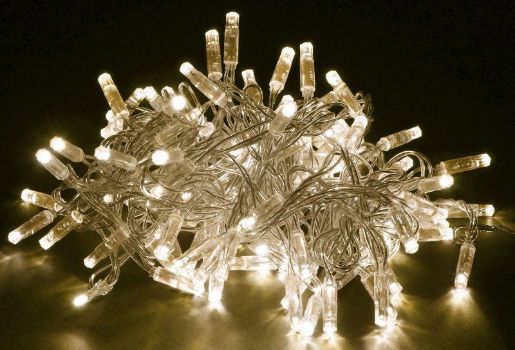 Изображение Гирлянда "Нить" 10м 100LED тепл. бел. IP44 провод прозр. 230В с контроллером 8 режимов IEK LGDU111-1-100-10-T-S-44