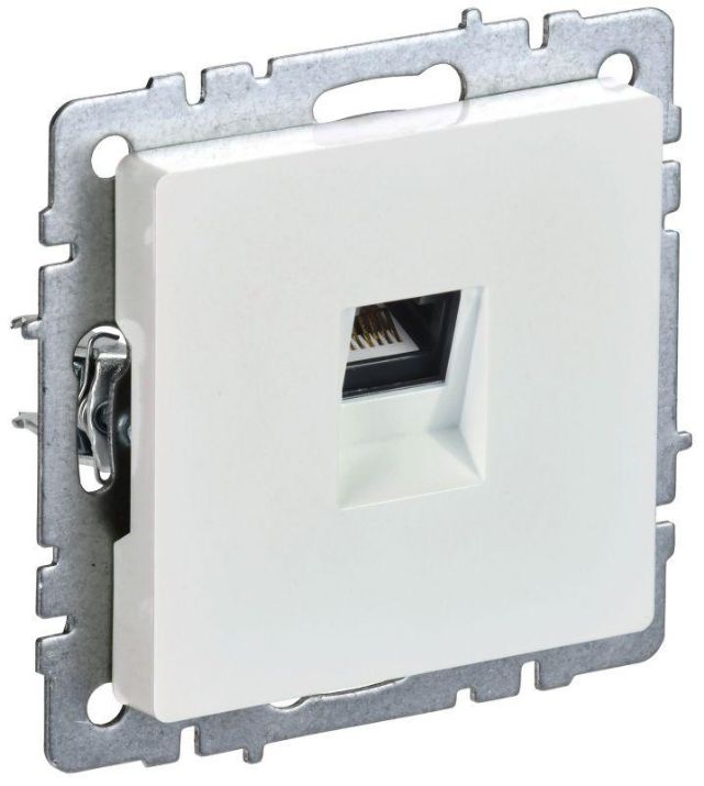 Изображение Розетка компьютерная СП RJ45 кат.5E BRITE РК10-БрЖ механизм жемчуж. IEK BR-K10-1-K36