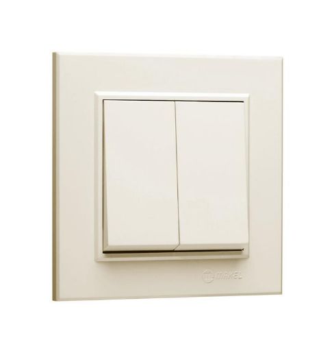 Изображение Выключатель 2-кл. СП Karea 10А IP20 крем. Makel 56010003