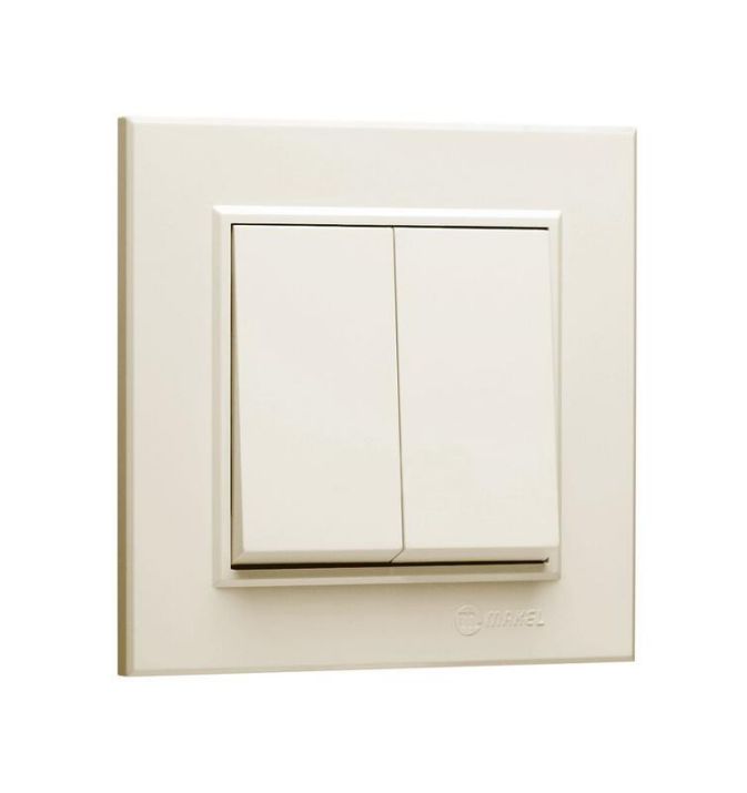 Изображение Выключатель 2-кл. СП Karea 10А IP20 крем. Makel 56010003
