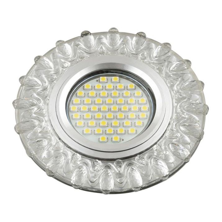 Изображение Светильник DLS-L148 GU5.3 GLASSY/CLEAR GU5.3 встраив. доп. светодиод. подсветка 3Вт без лампы стекло Fametto UL-00003899
