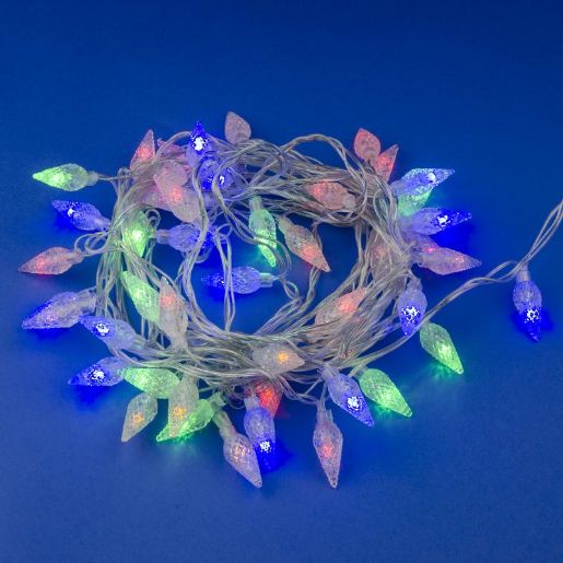 Изображение Гирлянда LED "Шишки-1" ULD-S0500-050/DTA MULTI IP20 PINE CONES-1 5м 50 диодов разноцвет. свет провод прозр. Uniel UL-00007194