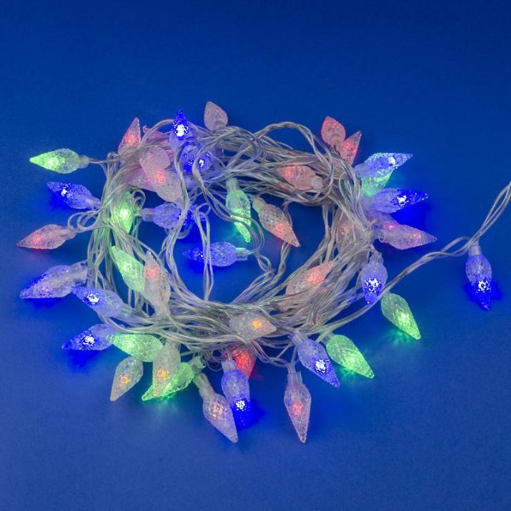 Изображение Гирлянда LED "Шишки-1" ULD-S0500-050/DTA MULTI IP20 PINE CONES-1 5м 50 диодов разноцвет. свет провод прозр. Uniel UL-00007194