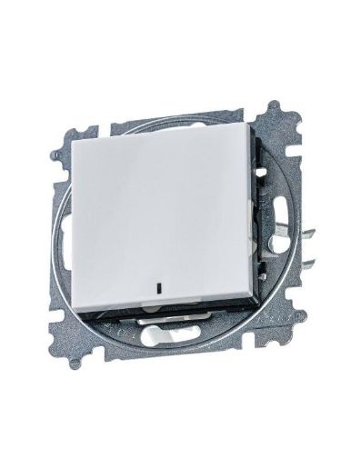 Изображение Выключатель 1-кл. СП Levit IP20 с подсветкой бел./дым. черн. ABB 2CHH590146A6062