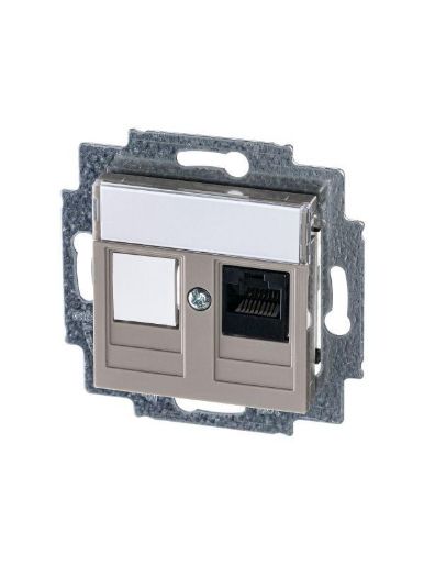 Изображение Розетка компьютерная Levit RJ45 кат.5E с заглушкой кофе макиато ABB 2CHH295117A6018