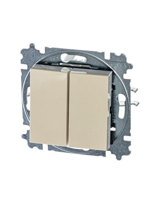 Изображение Выключатель 2-кл. СП Levit IP20 сл. кость/бел. ABB 2CHH590545A6017