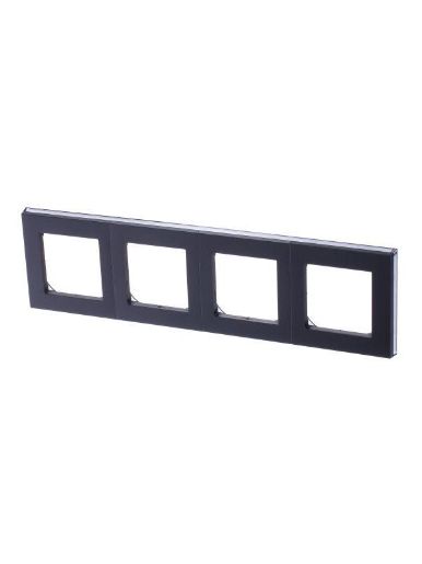 Изображение Рамка Levit 4п сталь/дым. черн. ABB 2CHH015040A6069