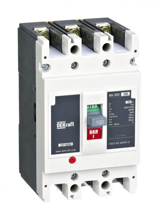 Изображение Выключатель автоматический 3п 50А 5In 25кА ВА-302 L DEKraft 22707DEK