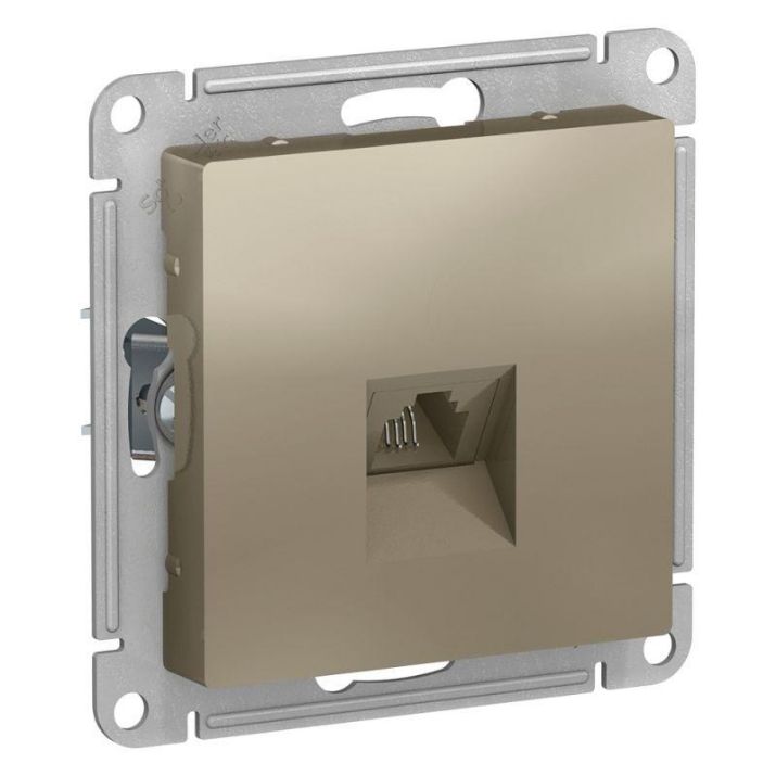 Изображение Розетка телефонная 1-м СП AtlasDesign RJ11 механизм шампань SE ATN000581