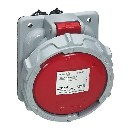 Изображение Розетка встроенная 63А 3К+З 380В IP67 Leg 555588