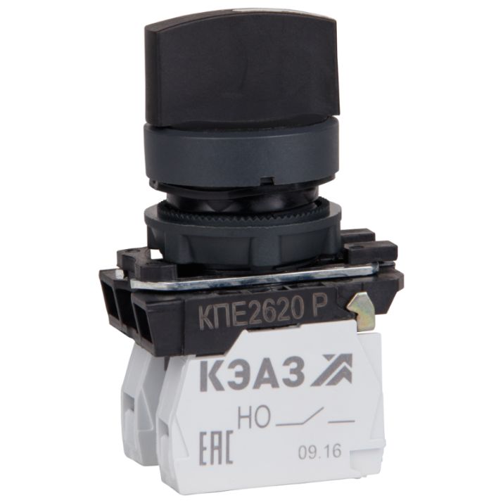 Изображение Переключатель КПЕ2620Р 2но+0нз ручка фикс 3поз IP65черн. КЭАЗ 248267