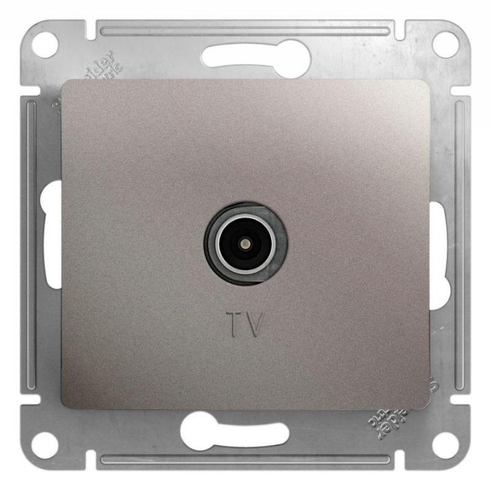 Изображение Розетка телевизионная оконечная TV Glossa 1дБ механизм платина SE GSL001291
