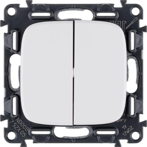 Изображение Выключатель 2-кл. СП Valena Allure 10А IP20 250В с лицев. панелью безвинтов. зажимы механизм бел. Leg 752705