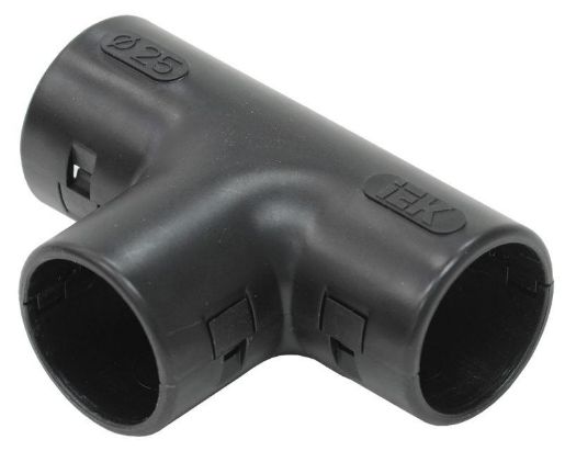 Изображение Тройник открывающийся TI25G черн. IEK CTA10D-TIG25-K02-025
