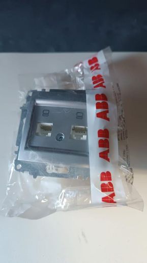 Изображение Розетка компьютерная 2-м Cosmo RJ45 кат.6 механизм алюм. ABB 619-011000-248