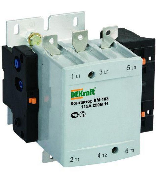 Изображение Контактор КМ-103 150А кат. 220В AC 1НО+1НЗ AC-3 DEKraft 22152DEK
