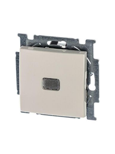 Изображение Выключатель 1-кл. 1п СП Basic 55 10А IP20 с клавишей с линзой подсветки с лампой механизм сл. кость ABB 2CKA001012A2156