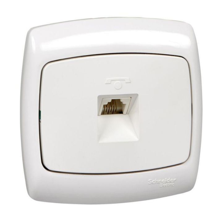 Изображение Розетка телефонная 1-м СП Рондо RJ11 бел. SchE RT-4S-BI (РТ-4С-би)