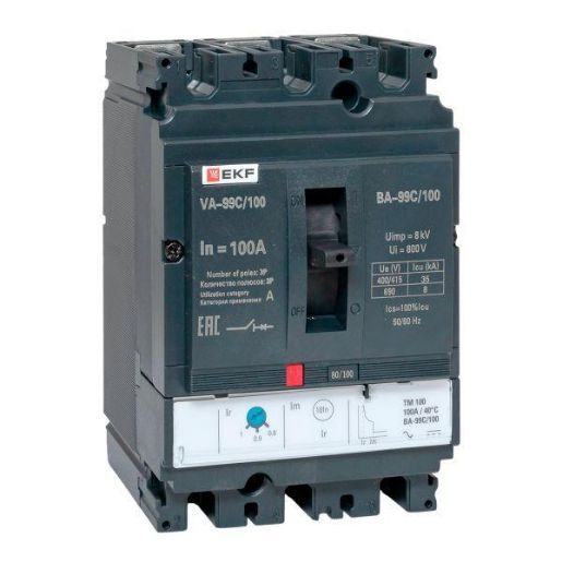 Изображение Выключатель автоматический 3п 160/100А 36кА ВА-99C Compact NS PROxima EKF mccb99C-160-100