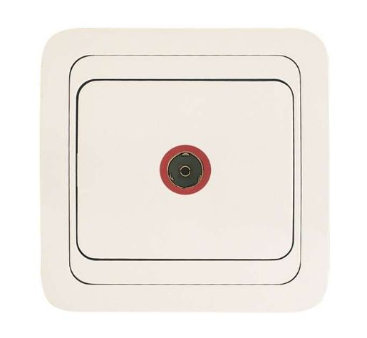 Изображение Розетка телевизионная TV 1-м СП Mimoza 16А IP20 бел./бел. Makel 12007