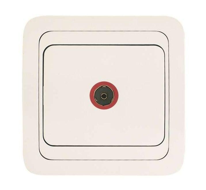 Изображение Розетка телевизионная TV 1-м СП Mimoza 16А IP20 бел./бел. Makel 12007