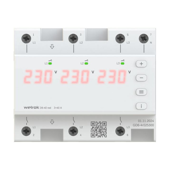 Изображение Реле напряжения D6-40 red Welrok 4660251140397