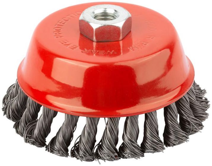 Изображение Корщетка-чашка гайка М14 стальная витая проволока 125мм FIT 39469