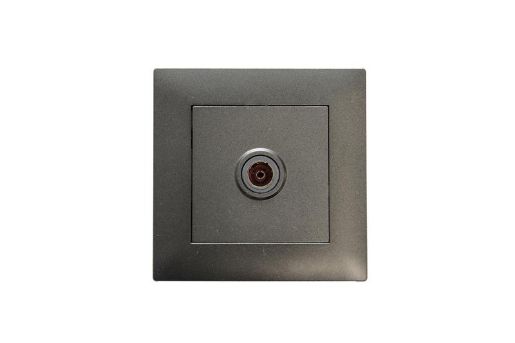 Изображение Розетка TV проходная Karea RIZZ STAR дым. металлик Makel 88050007