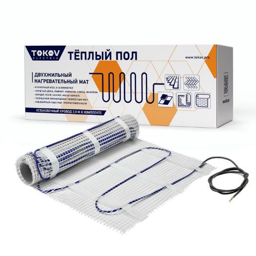 Изображение Комплект "Теплый пол" (мат) 150Вт/кв.м 8кв.м TOKOV ELECTRIC TKE-MAT150-1200-8