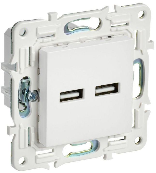 Изображение Розетка USB A+A 3.1А SKANDY SK-R15W арктич. бел. IEK SK-U21-D31-K01
