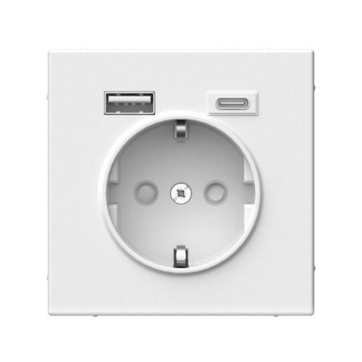 Изображение Розетка ArtGallery 16А с 2-мя заряд. устройствами USB A+C 5В/2.4А/3А 2х5В/1.5А механизм бел. SE GAL000132