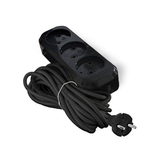 Изображение Удлинитель 3х5м без заземл. 10А IP20 Е-202 ПВС 2х0.75 АБС-пластик черн. UNIVersal 2166