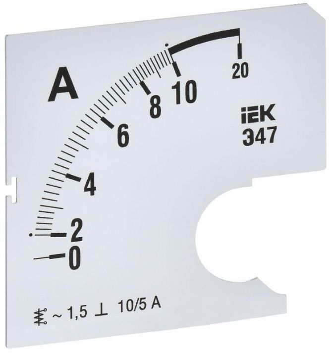 Изображение Шкала сменная для амперметра Э47 10/5А-1.5 72х72мм IEK IPA10D-SC-0010