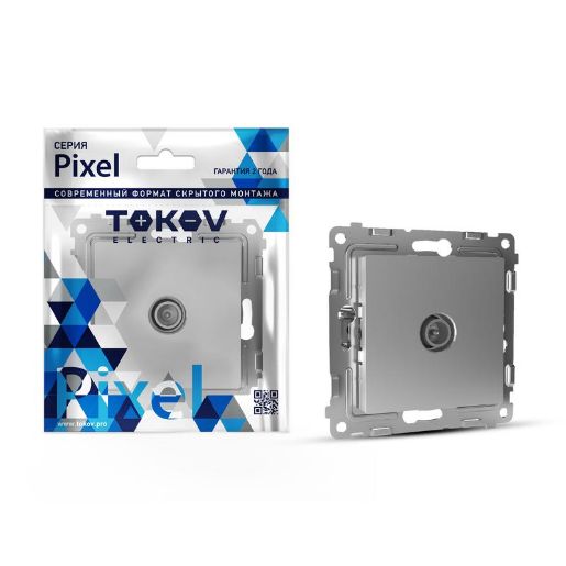 Изображение Розетка TV оконечная СП Pixel 1DB механизм алюм. TOKOV ELECTRIC TKE-PX-A1O-C03