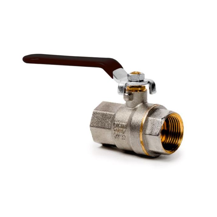 Изображение Кран шаровой ручка рычаг латунь внутр./внутр. резьба 1/2дюйм PN40 никель (инд. упак.) RTP 34884