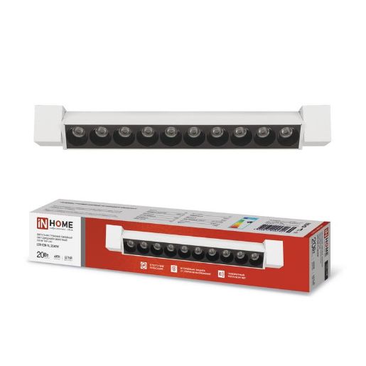 Изображение Светильник светодиодный трековый TOP-LINE LTR-02R-TL 20Вт 4000К IP40 2000лм 345мм 24град. линейный поворотн. бел. IN HOME 4690612045740