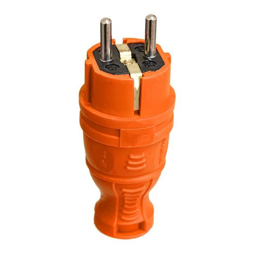 Изображение Вилка прямая с заземл. IP44 каучук оранж. TOKOV TKE-C10-KV-Z