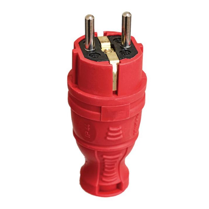 Изображение Вилка прямая с заземл. IP44 каучук красн. TOKOV TKE-C13-KV-Z