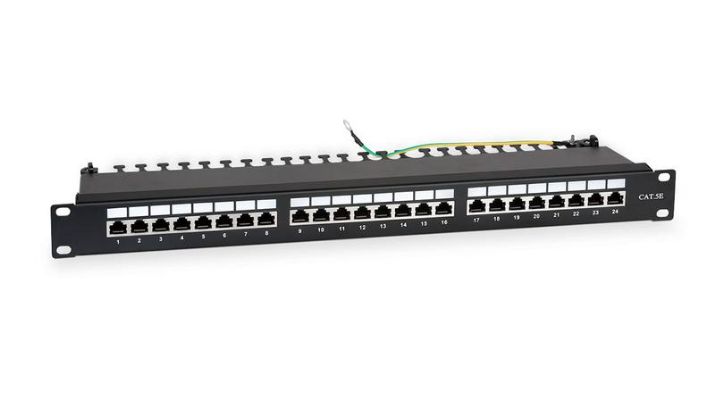 Изображение Патч-панель 19дюйм 1U кат.5E полн. экранир. 24 порта RJ45 Dual IDC WR-PL-24-C5E-SH-D черн. WRline 505210