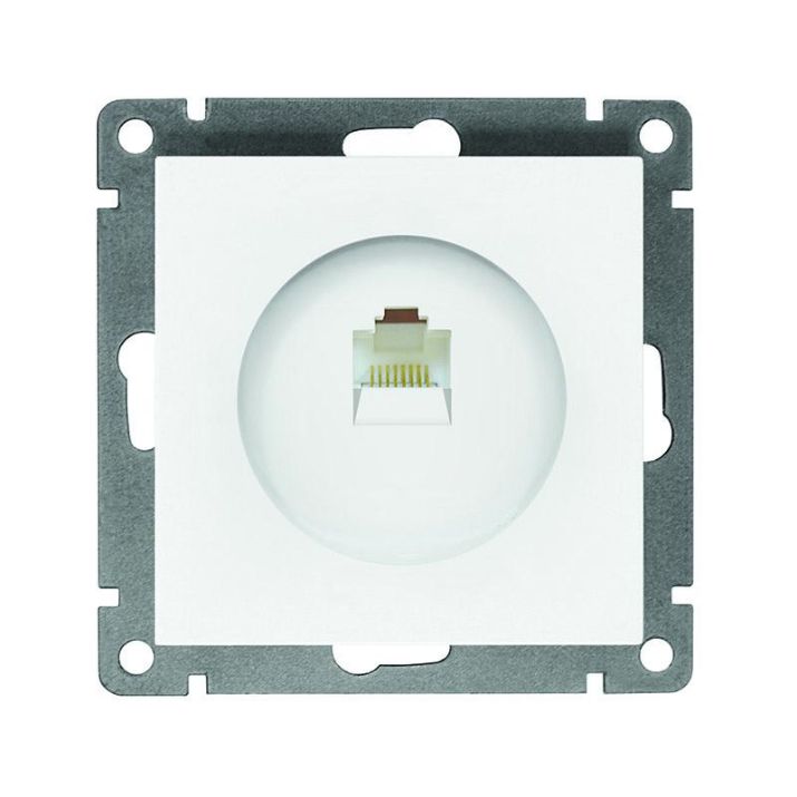 Изображение Розетка компьютерная 1-м СП Афина RJ45 кат.5E механизм бел. Universal A0051