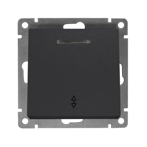 Изображение Переключатель проходной 1-кл. СП Афина 10А IP20 с подсветкой механизм графит Universal A0125-Gr