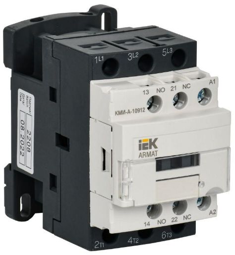 Изображение Контактор КМИ-А-10912 LC1D 9А кат. 400В AC 1НО+1НЗ AC-3 IEK AR-ACC-11-009-400-11
