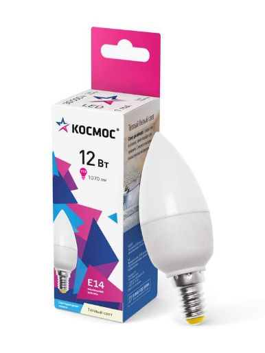 Изображение Лампа светодиодная CN 12Вт 3000К E14 1070лм 174-265В КОСМОС LkecLED12wCNE1430