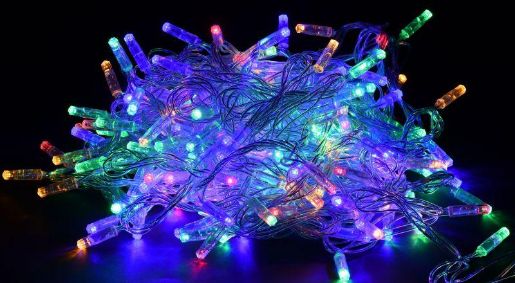 Изображение Гирлянда "Нить" 10м 100LED RGB IP44 провод прозр. 230В с контроллером 8 режимов IEK LGDU111-3-100-10-T-S-44