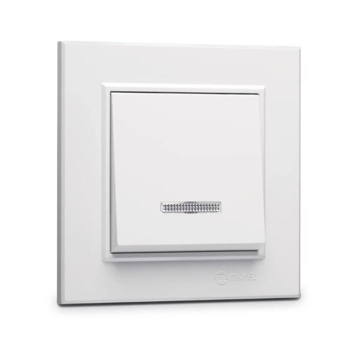 Изображение Выключатель 1-кл. СП Karea 10А IP20 с подсветкой бел. Makel 56001021